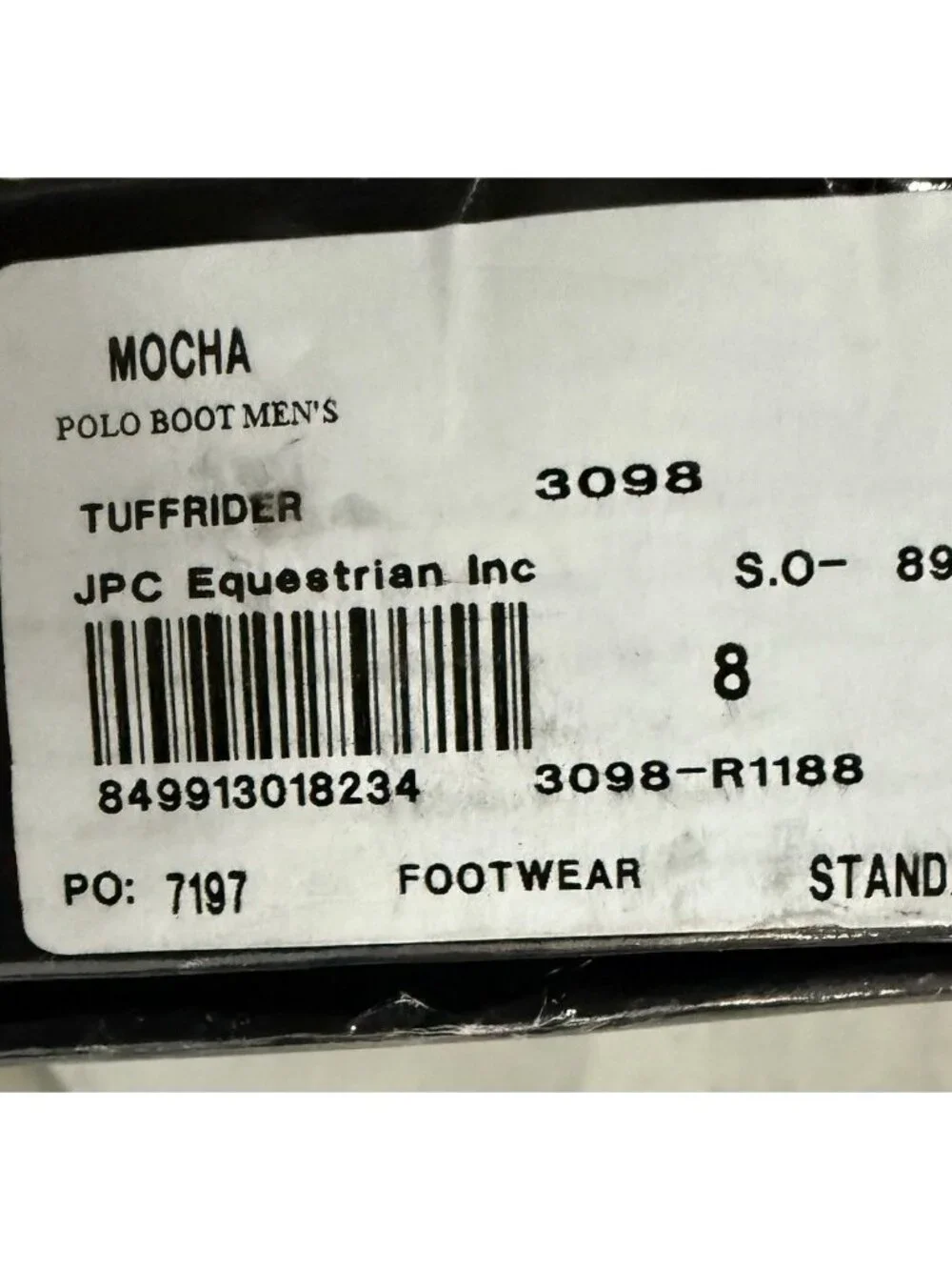 Mens TuffRider Mocha Brown Leather Polo Boots Brand New In Retail Box-Size 8